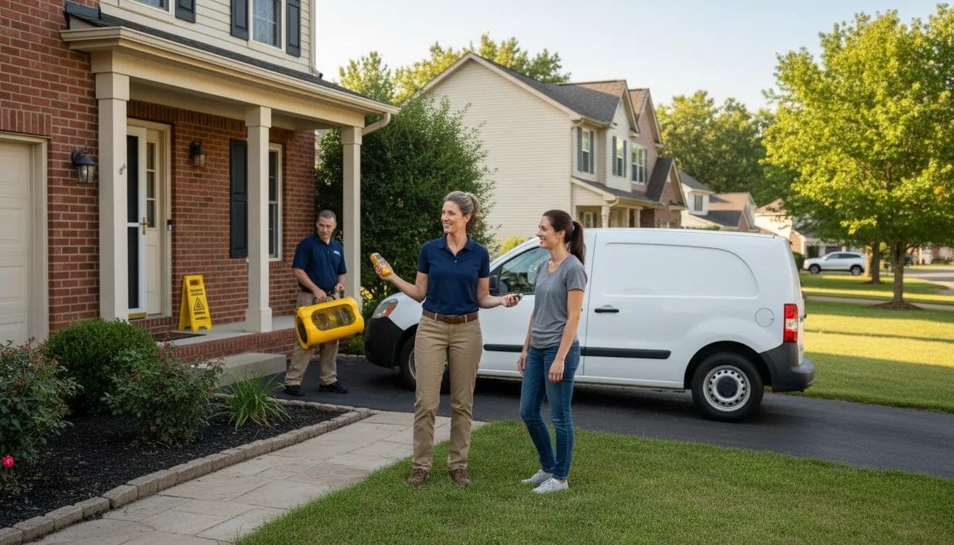 Residential water damage restoration in Joy, IL